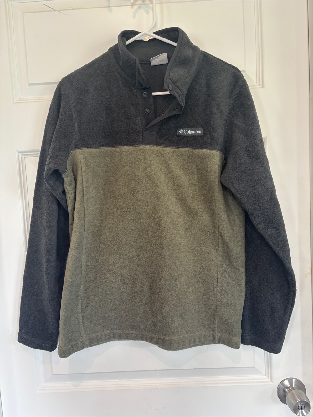 Columbia Two-Tone Olive & Charcoal Snap Fleece Pullover